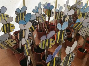 Bees on a stick